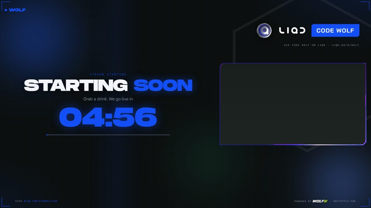 Starting scene in LIQD colours